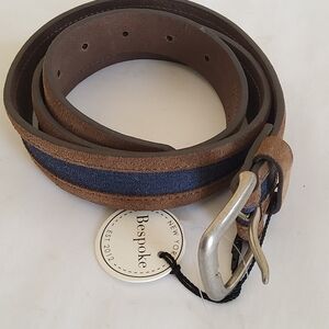 New Bespoke Denim Brown Leather Belt for Men